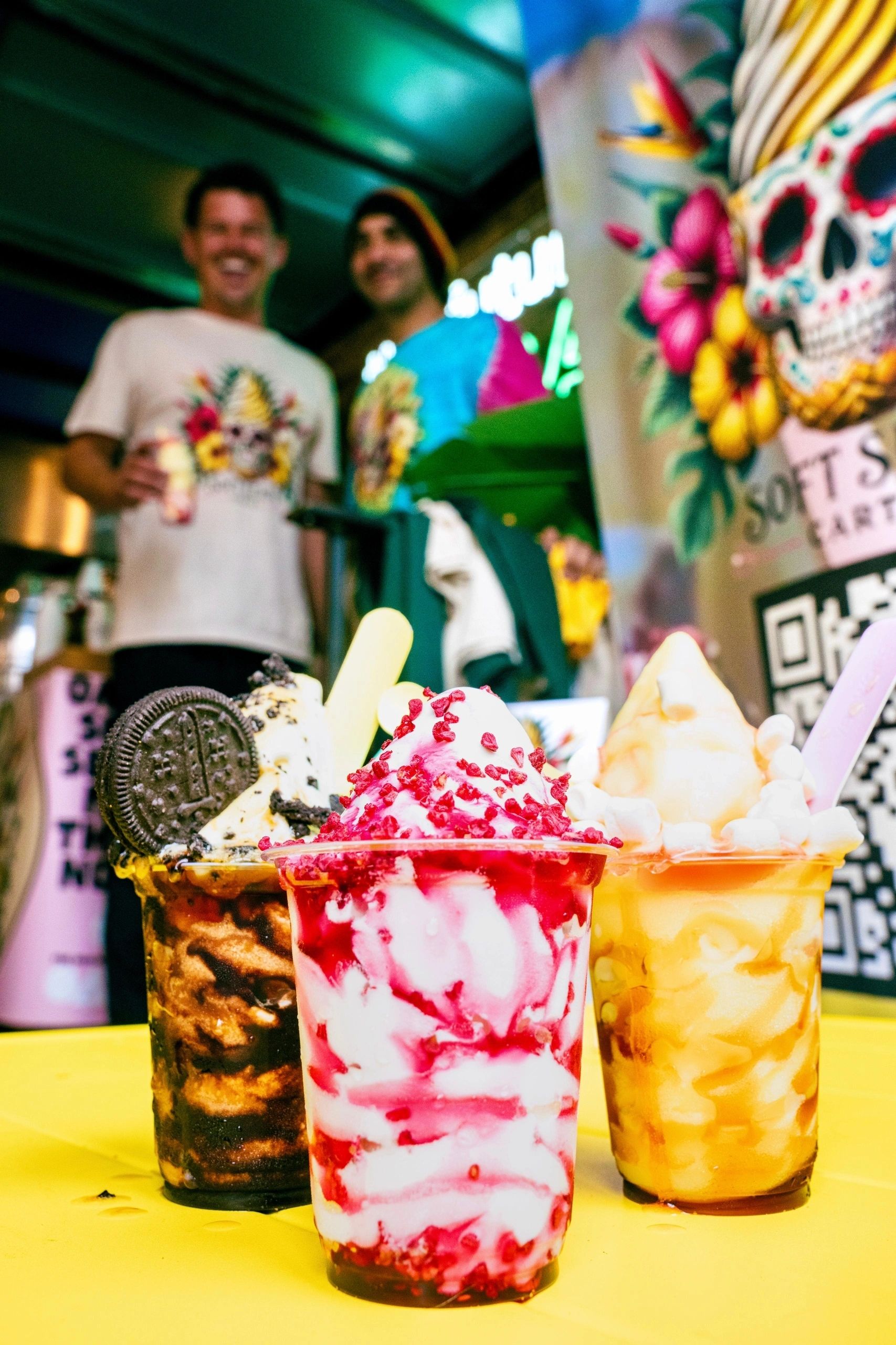 Colourful drinks and crew
