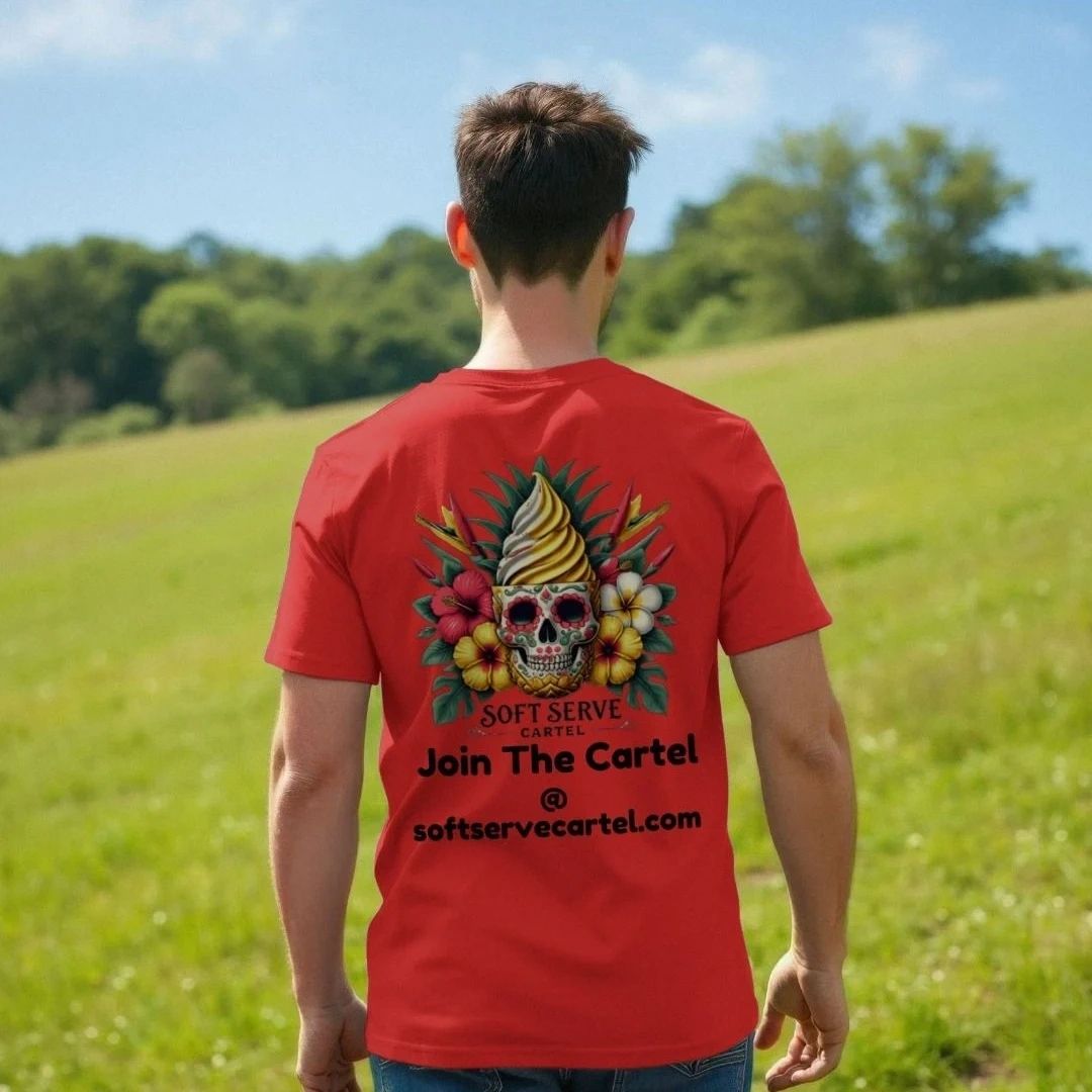Soft Serve Cartel merch — red tee back