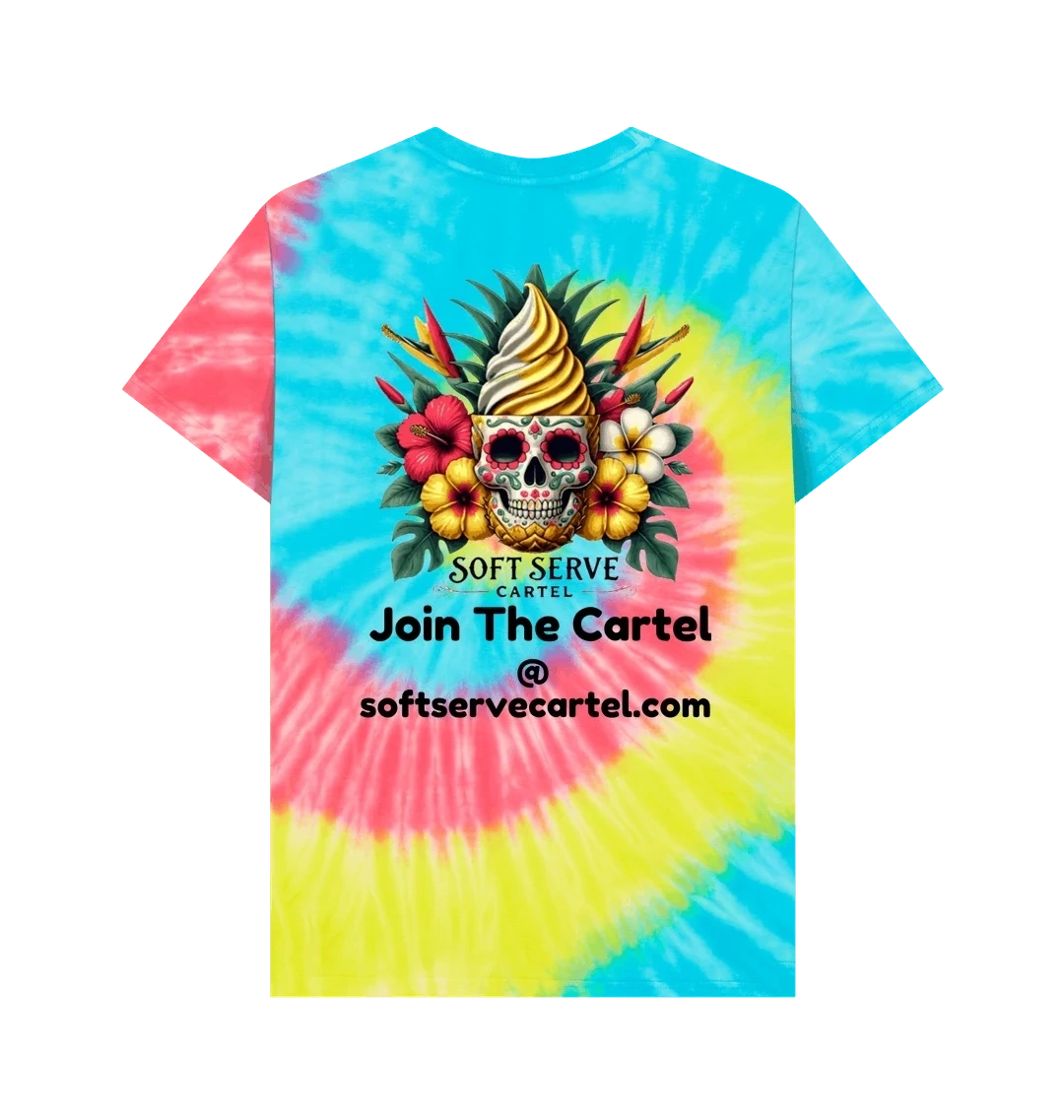 Soft Serve Cartel merch — tie-dye tee 3